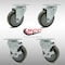 Service Caster 4 Inch SS Gray Polyurethane Swivel Top Plate Caster Set with 2 Brakes SCC SCC-SS20S414-PPUB-2-TLB-2 - alternate 6
